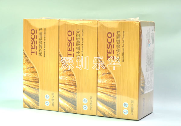 TESCO木盒紙面巾包裝案例